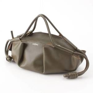 Loewe Calf Paseo Shiny Handbag Small Napa Khaki